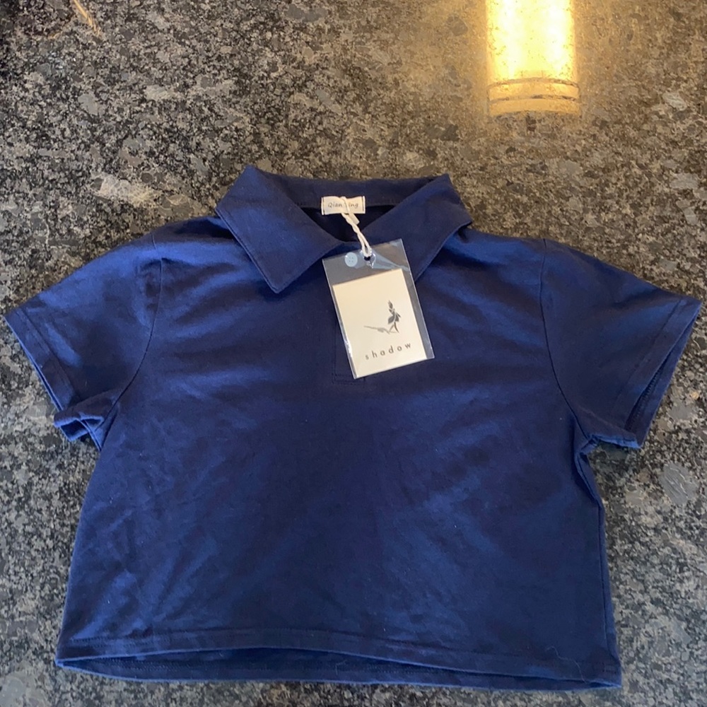 Dark Blue Cropped Tshirt